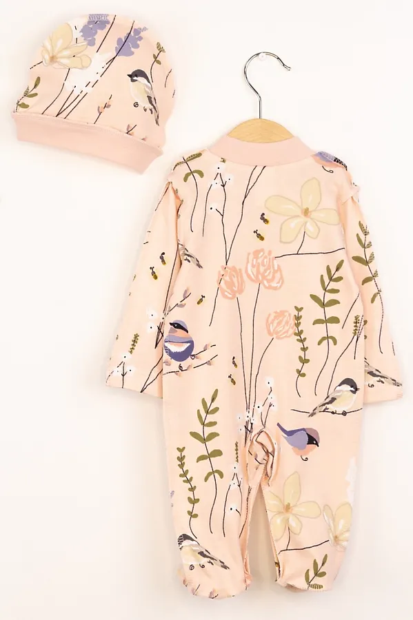Комплект (Комбинезон+Шапочка) BABY BOOM, птички на розовом - фото 2