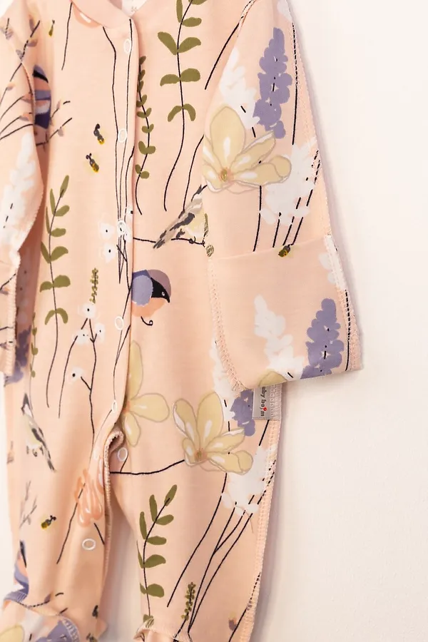 Комплект (Комбинезон+Шапочка) BABY BOOM, птички на розовом - фото 2