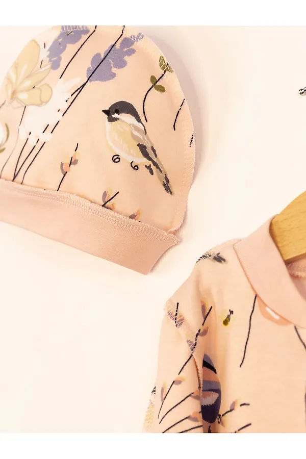 Комплект (Комбинезон+Шапочка) BABY BOOM, птички на розовом - фото 2