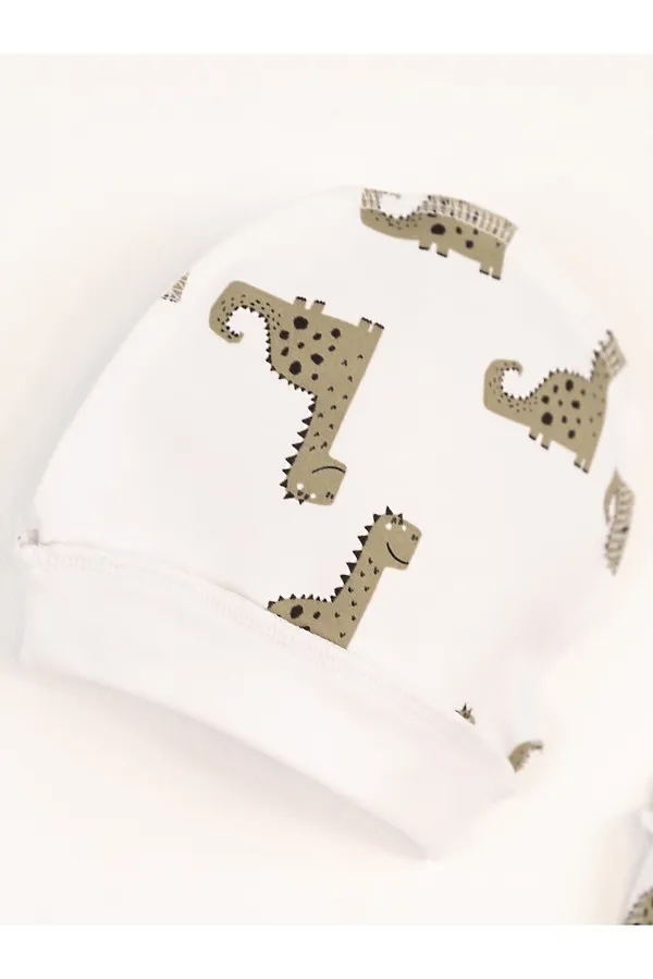 Комплект (Комбинезон+Шапочка) BABY BOOM, динозаврики на белом - фото 2