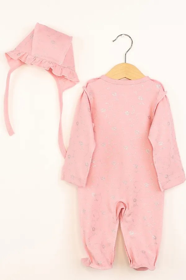 Комплект (Комбинезон+Чепчик) BABY BOOM, розовый с глиттером - фото 2