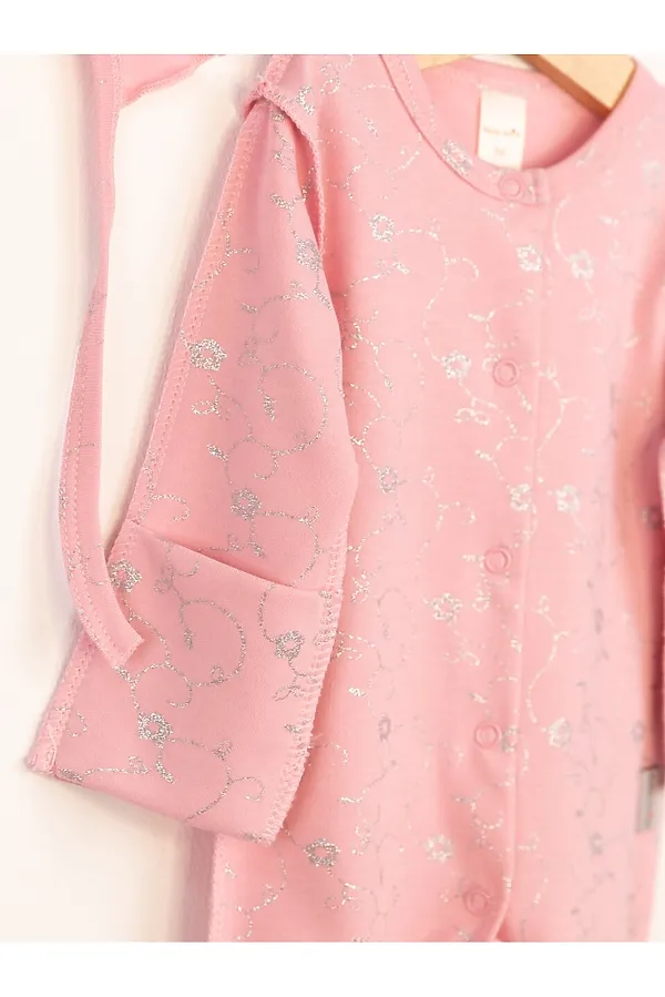 Комплект (Комбинезон+Чепчик) BABY BOOM, розовый с глиттером - фото 2