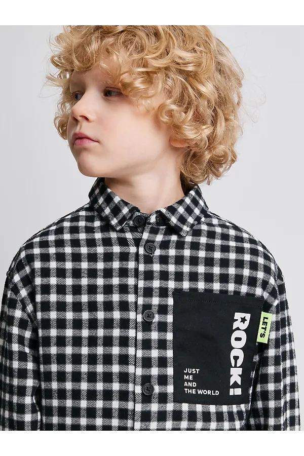 Рубашка ACOOLA, черно-белая клетка - фото 2
