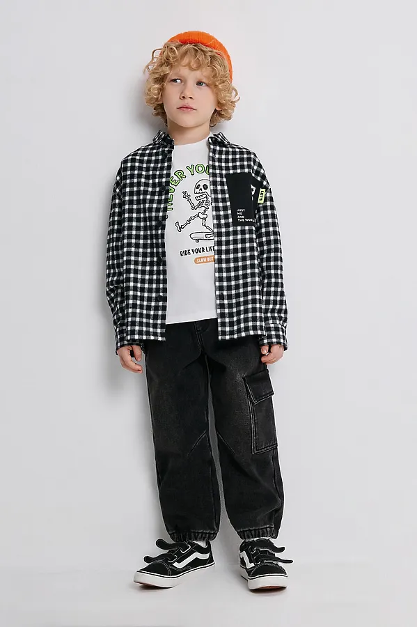 Рубашка ACOOLA, черно-белая клетка - фото 2