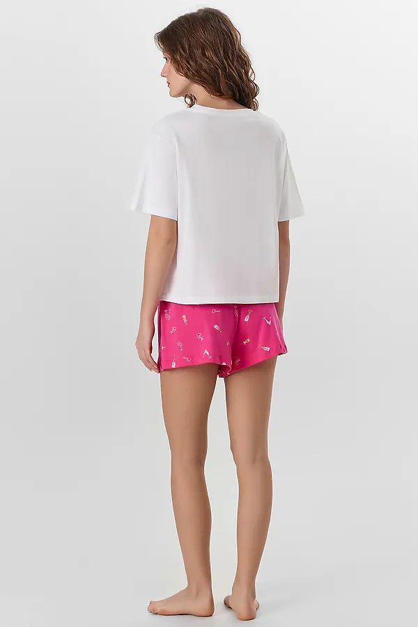 Пижама MARK FORMELLE, белый +бокальчики на розовом - фото 2