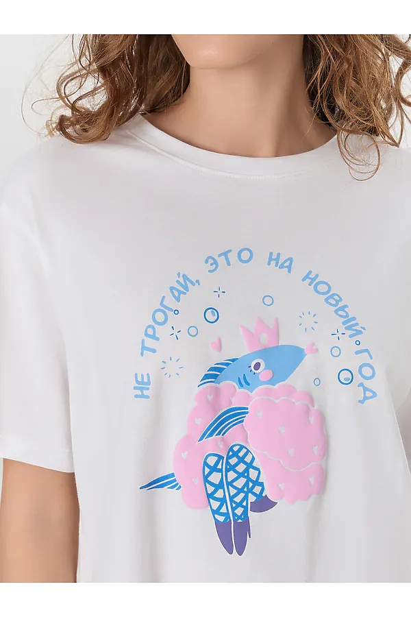 Пижама MARK FORMELLE, белый +бокальчики на розовом - фото 2