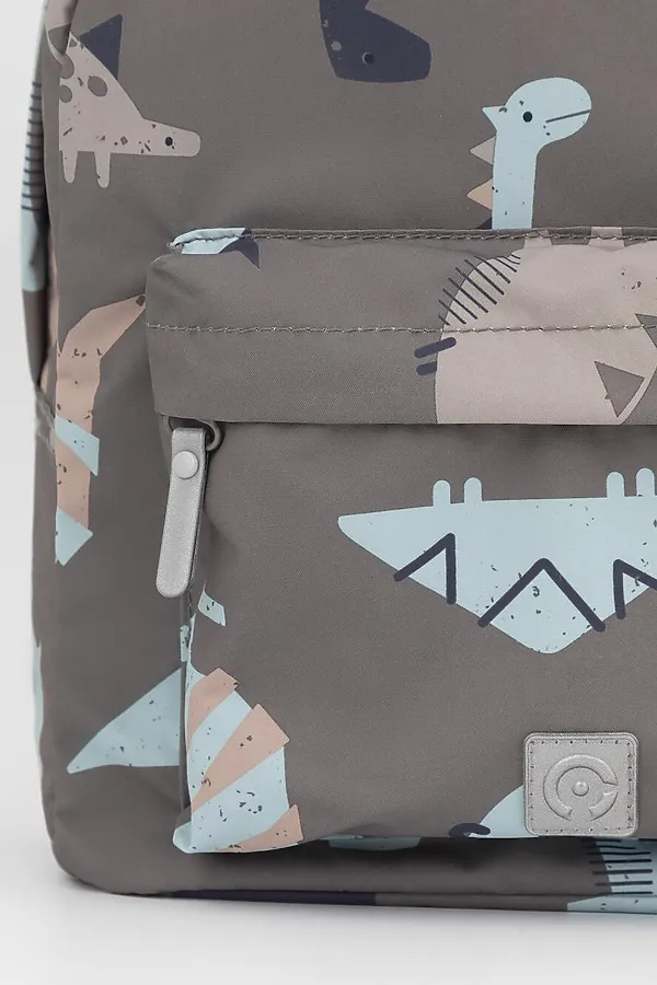 Рюкзак CROCKID, серо-коричневый, динозавры - фото 2