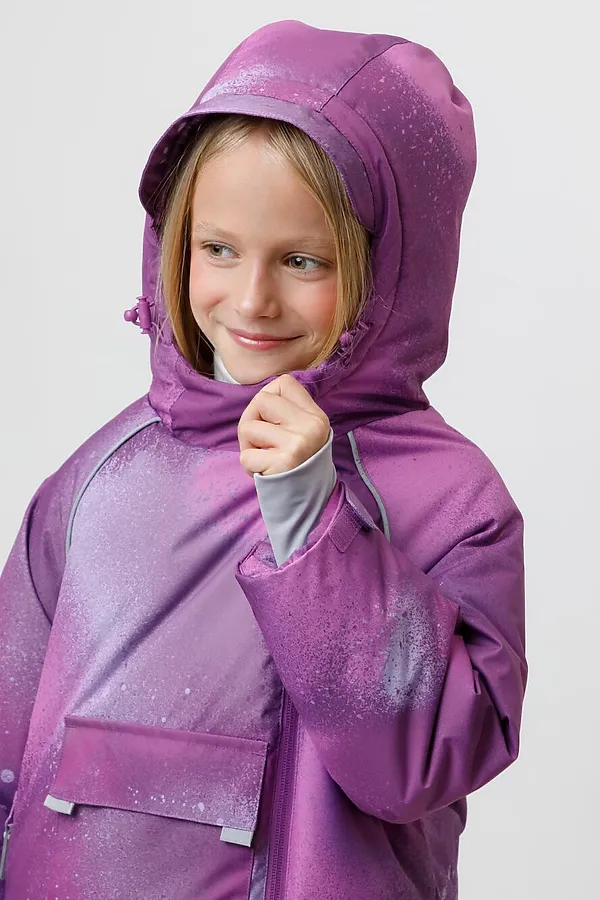 Комплект (Куртка+Брюки) CROCKID, виноградный, спрей - фото 2