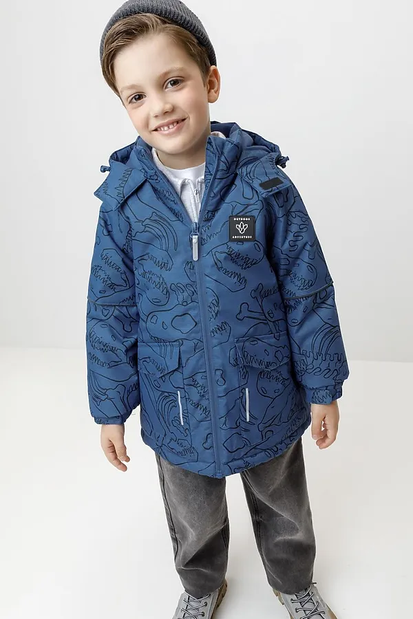 Куртка CROCKID, джинс, динозавры - фото 2