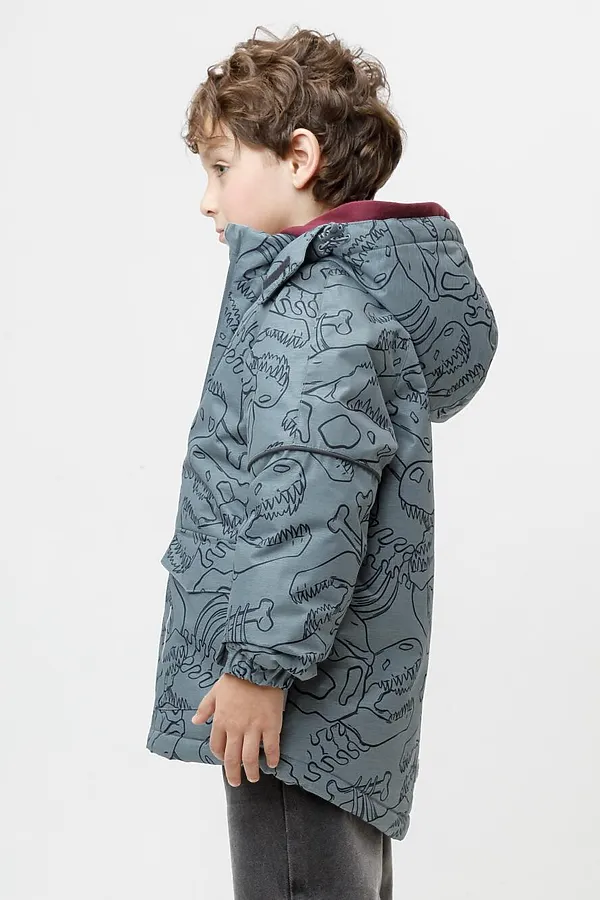 Куртка CROCKID, пыльно-бирюзовый, динозавры - фото 2