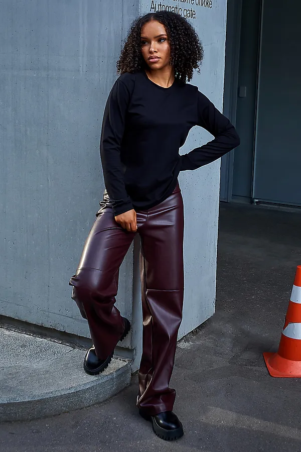 Лонгслив база НАТАЛИ, черный - фото 2