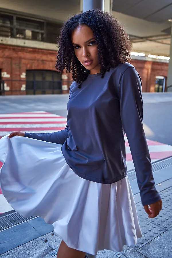 Лонгслив база НАТАЛИ, графит - фото 2