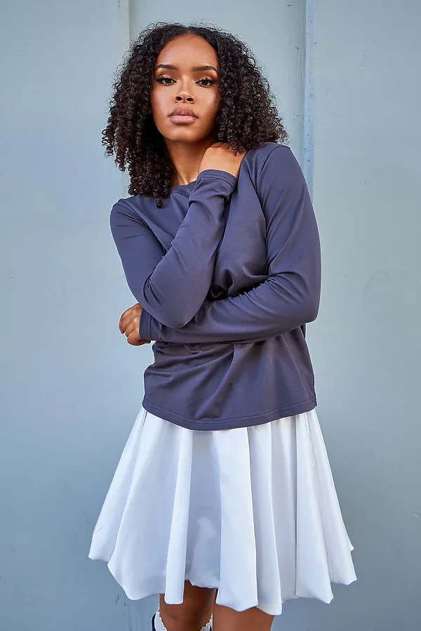 Лонгслив база НАТАЛИ, графит - фото 2