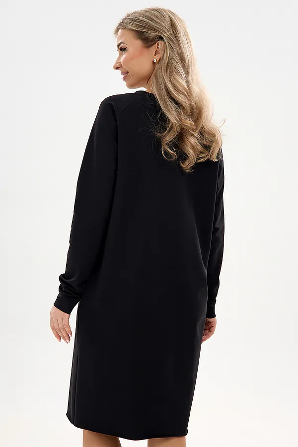 Платье футер-реглан НАТАЛИ, черный - фото 2