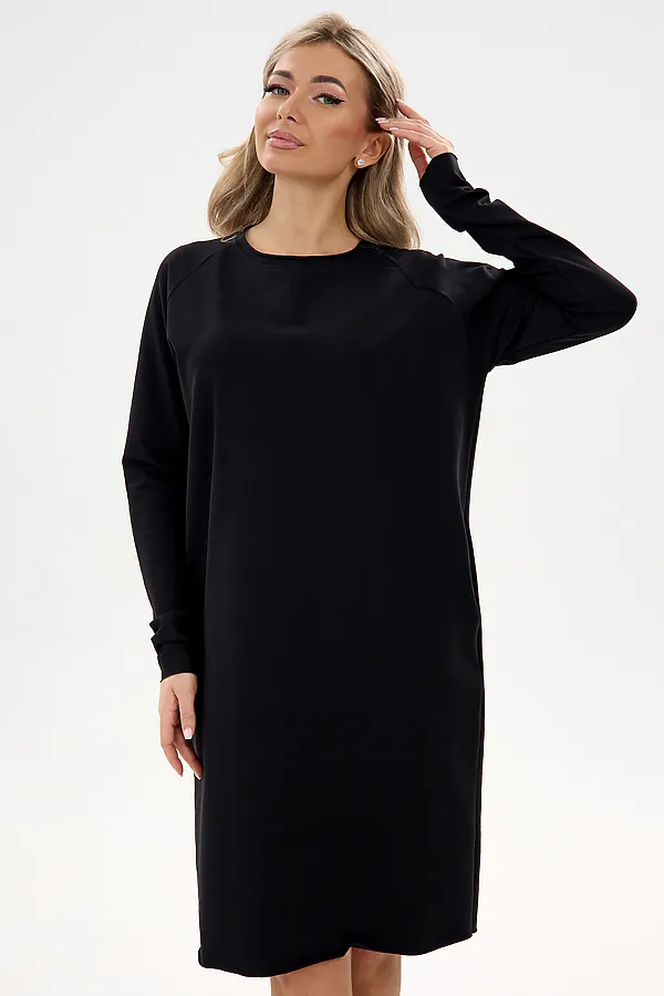 Платье футер-реглан НАТАЛИ, черный - фото 2
