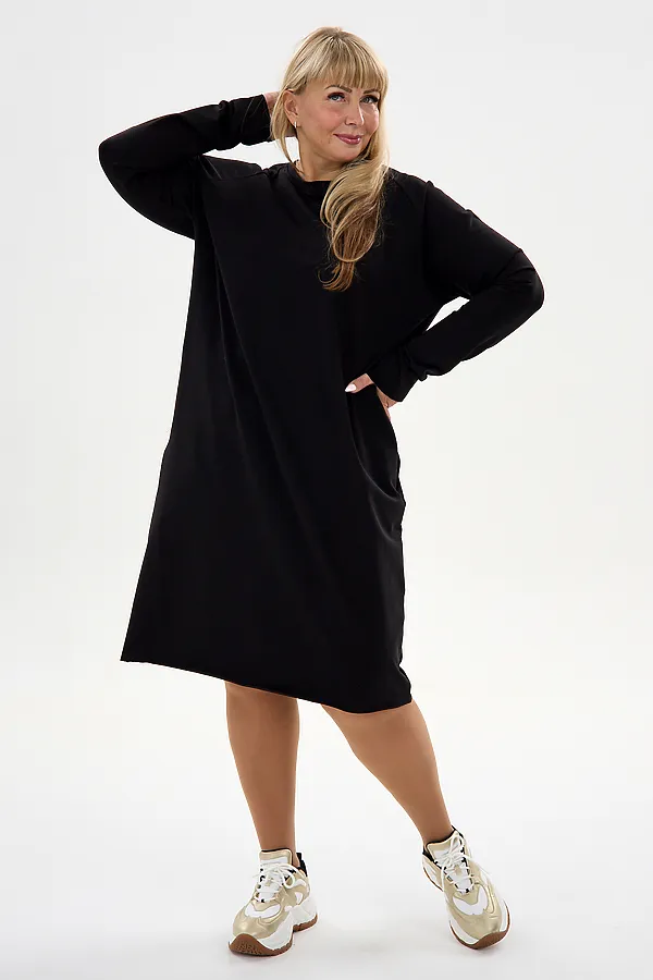Платье футер-реглан НАТАЛИ, черный - фото 2