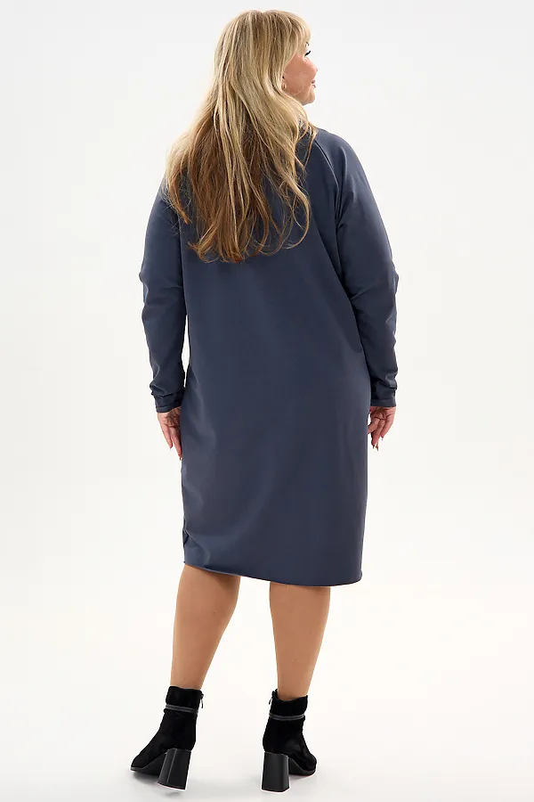 Платье футер-реглан НАТАЛИ, графит - фото 2