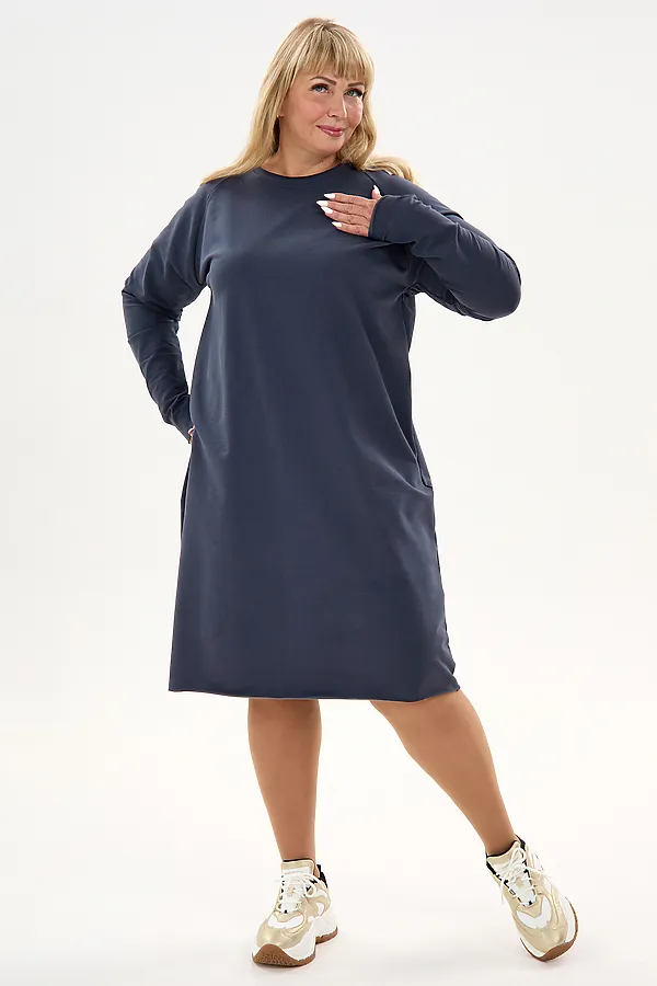 Платье футер-реглан НАТАЛИ, графит - фото 2