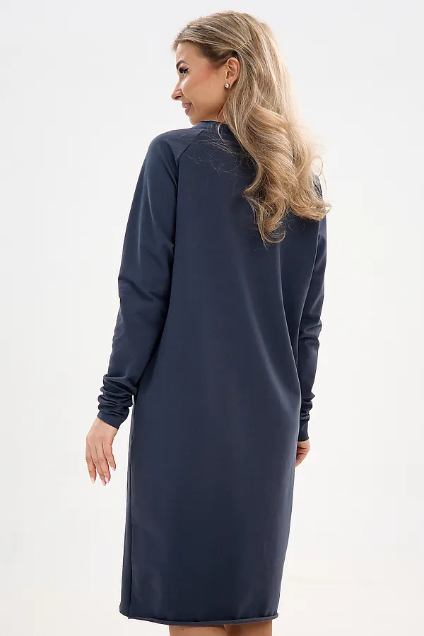 Платье футер-реглан НАТАЛИ, графит - фото 2