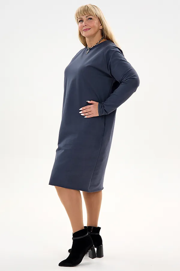 Платье футер-реглан НАТАЛИ, графит - фото 2