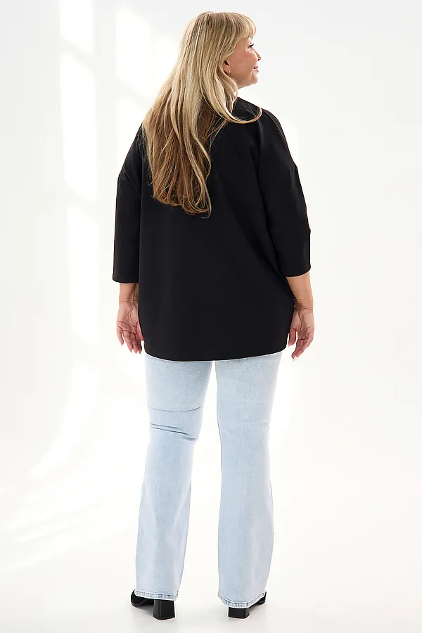 Лонгслив Футер life НАТАЛИ, черный - фото 2