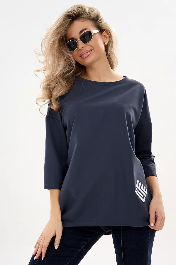 Лонгслив Футер life НАТАЛИ, графит - фото 2