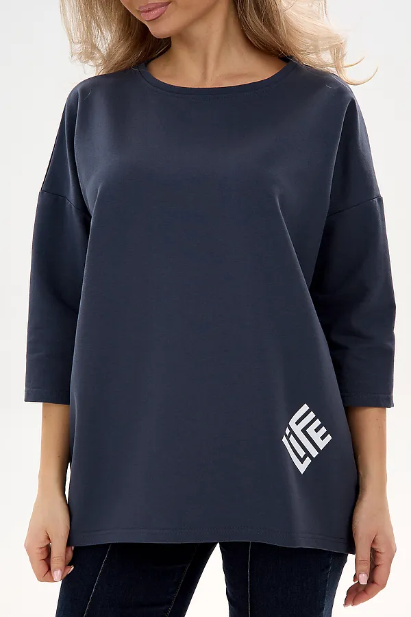 Лонгслив Футер life НАТАЛИ, графит - фото 2