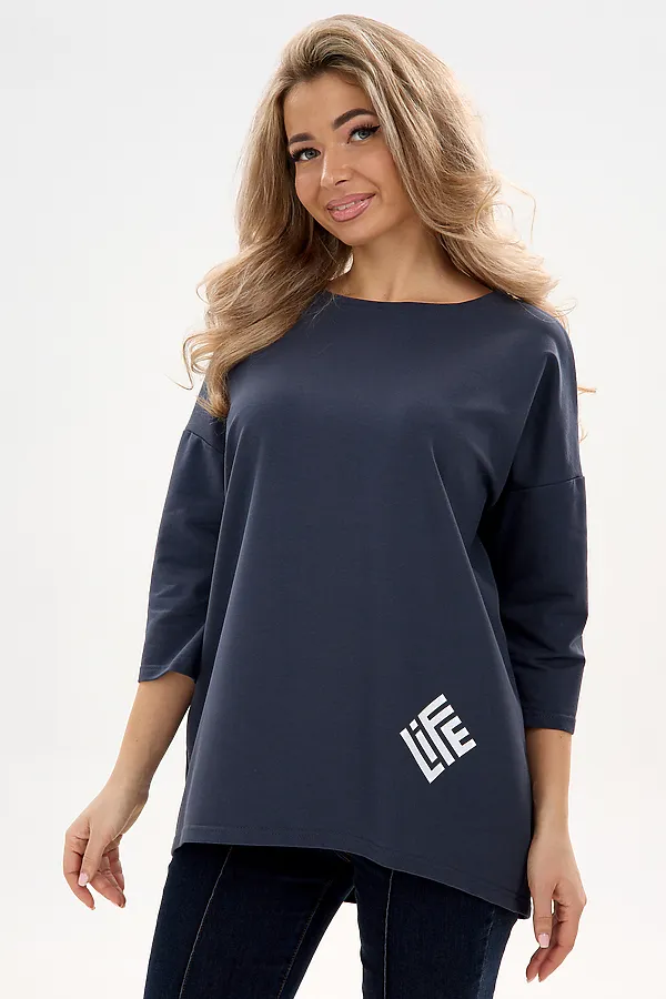 Лонгслив Футер life НАТАЛИ, графит - фото 2