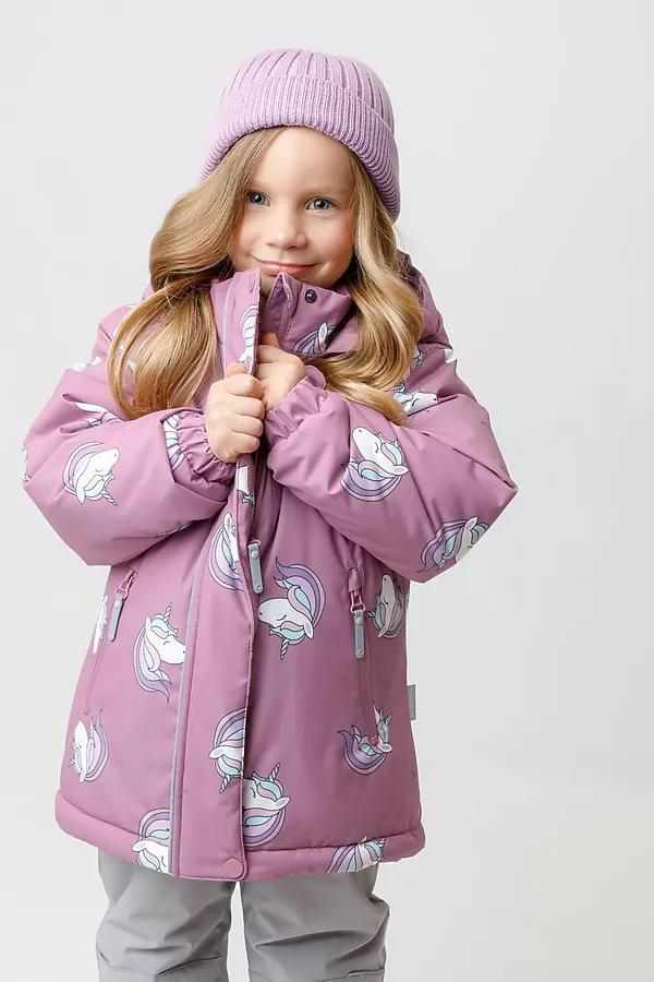 Куртка CROCKID, дымчато-розовый, маленькие единороги - фото 2