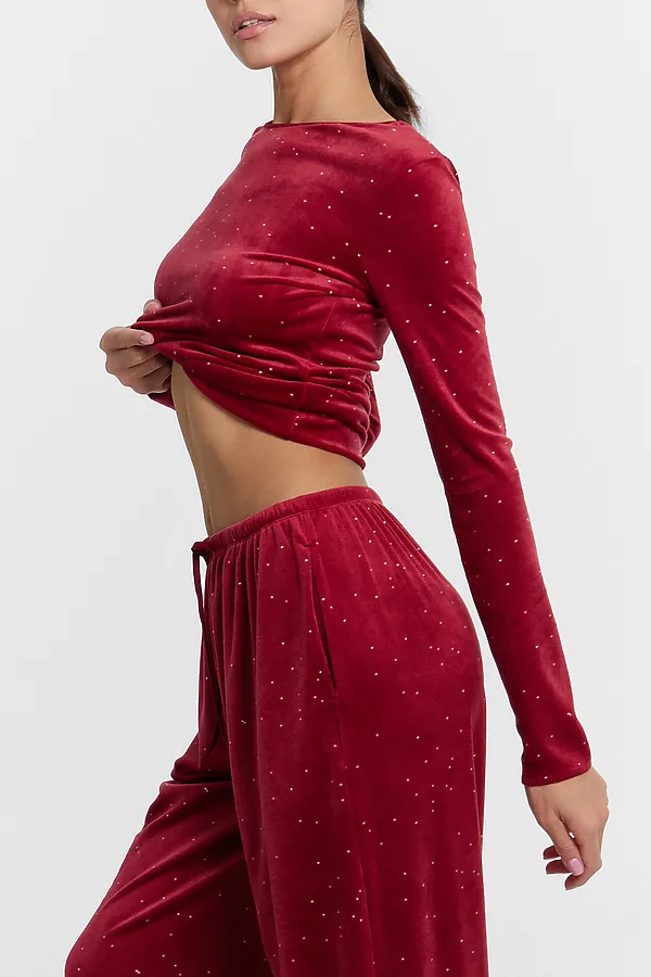 Пижама MARK FORMELLE, белый горошек на т.красном - фото 2