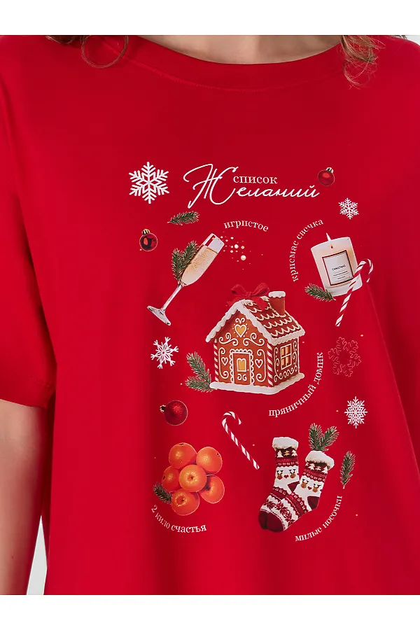 Сорочка ночная MARK FORMELLE, красный +печать2 - фото 2