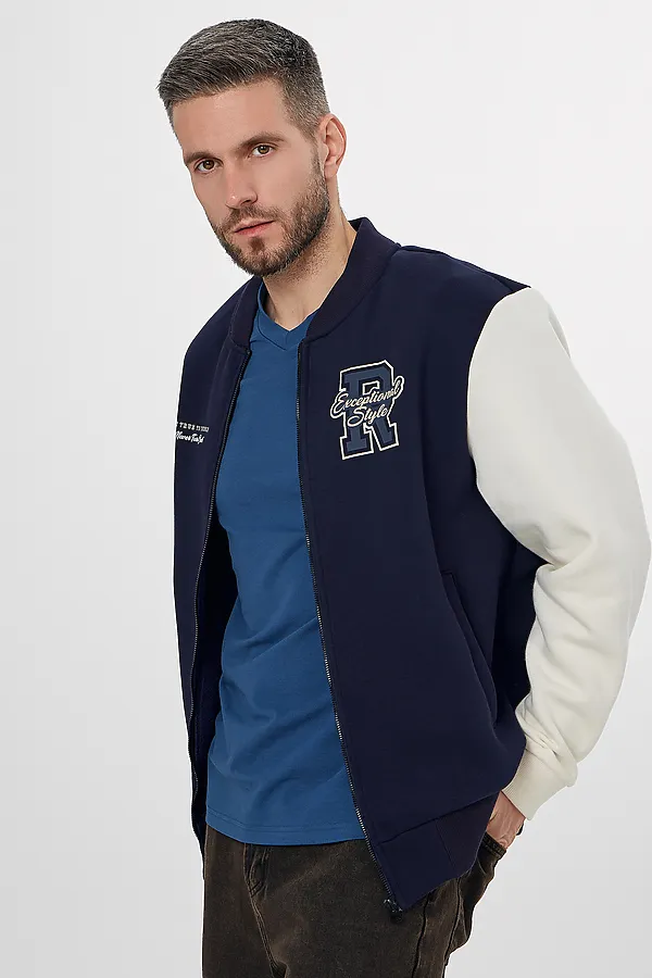 Толстовка MARK FORMELLE, т. синий +печать - фото 2