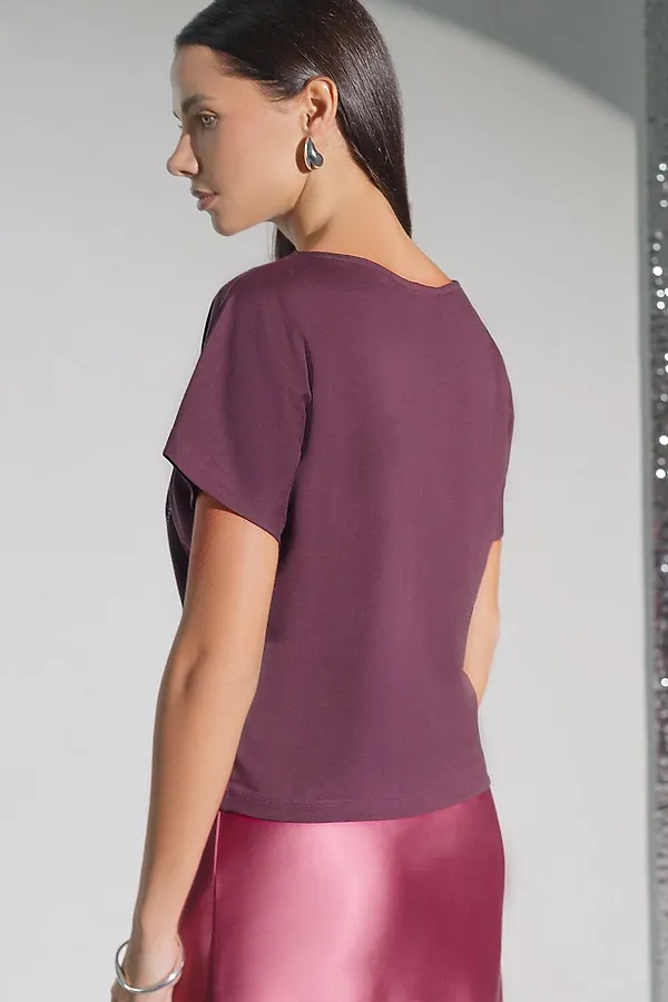 Футболка VILATTE, бургунди_stripes - фото 2