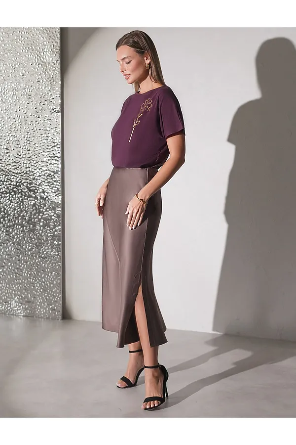 Футболка VILATTE, бургунди_цветок - фото 2