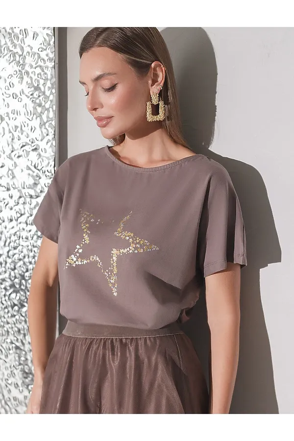 Футболка VILATTE, кофейный_star - фото 2