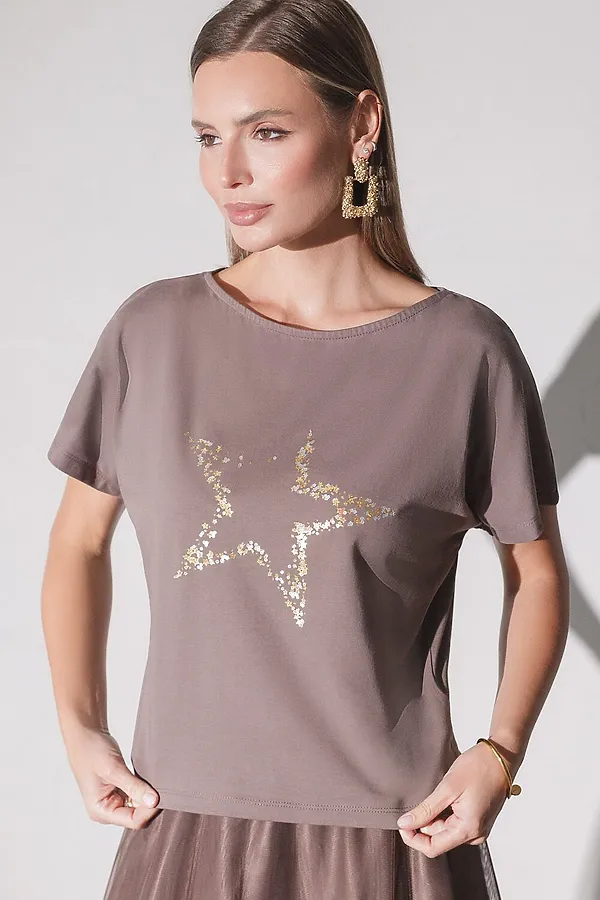 Футболка VILATTE, кофейный_star - фото 2