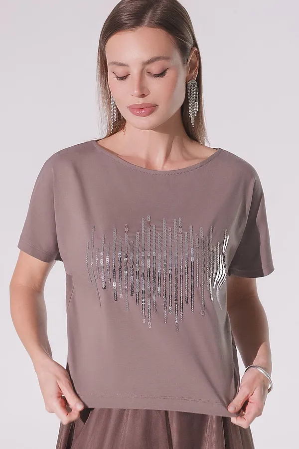 Футболка VILATTE, кофейный_stripes - фото 2