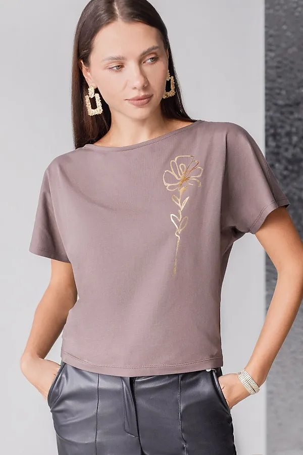 Футболка VILATTE, кофейный_цветок - фото 2