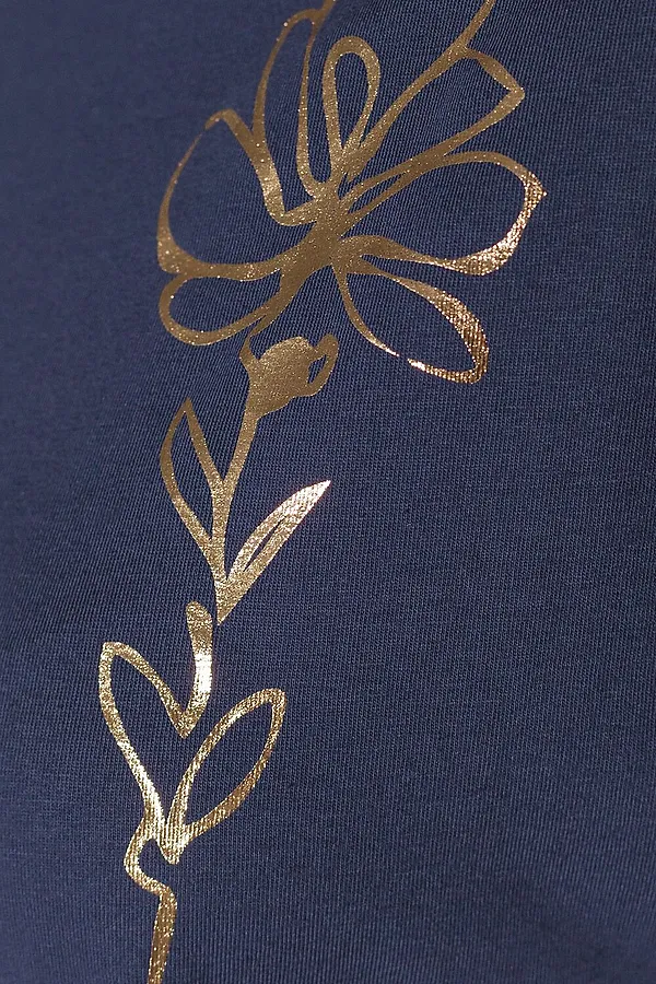 Футболка VILATTE, т.синий_цветок - фото 2