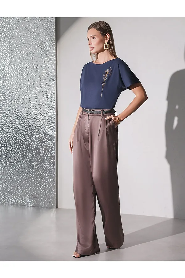 Футболка VILATTE, т.синий_цветок - фото 2