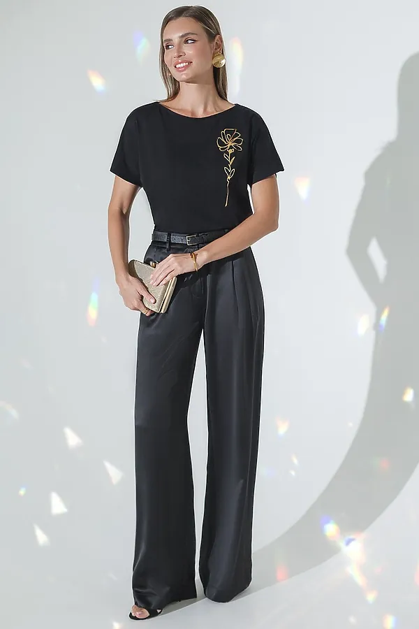 Футболка VILATTE, черный_цветок - фото 2