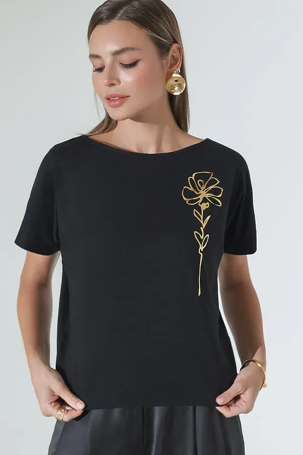 Футболка VILATTE, черный_цветок - фото 2