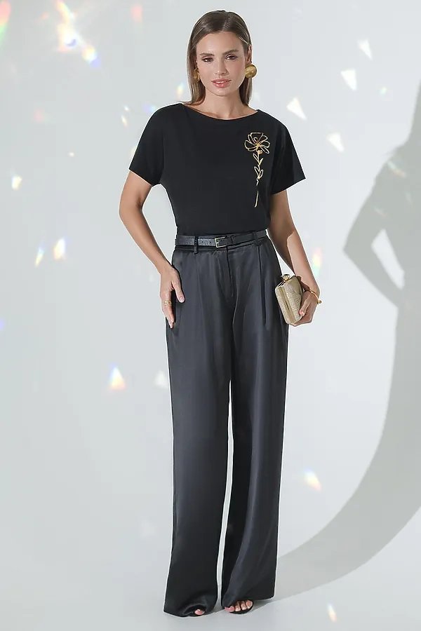 Футболка VILATTE, черный_цветок - фото 2