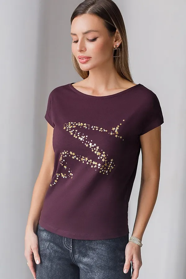 Футболка VILATTE, бургунди_волна - фото 2