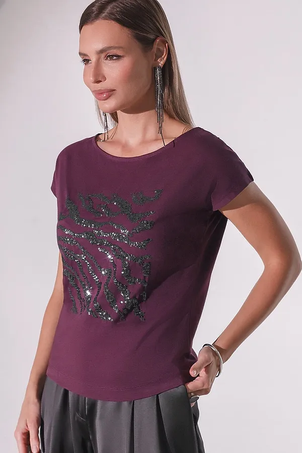 Футболка VILATTE, бургунди_зебра - фото 2