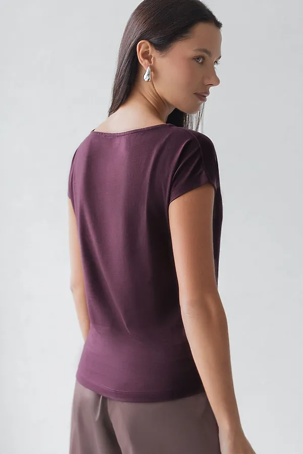 Футболка VILATTE, бургунди_листики - фото 2