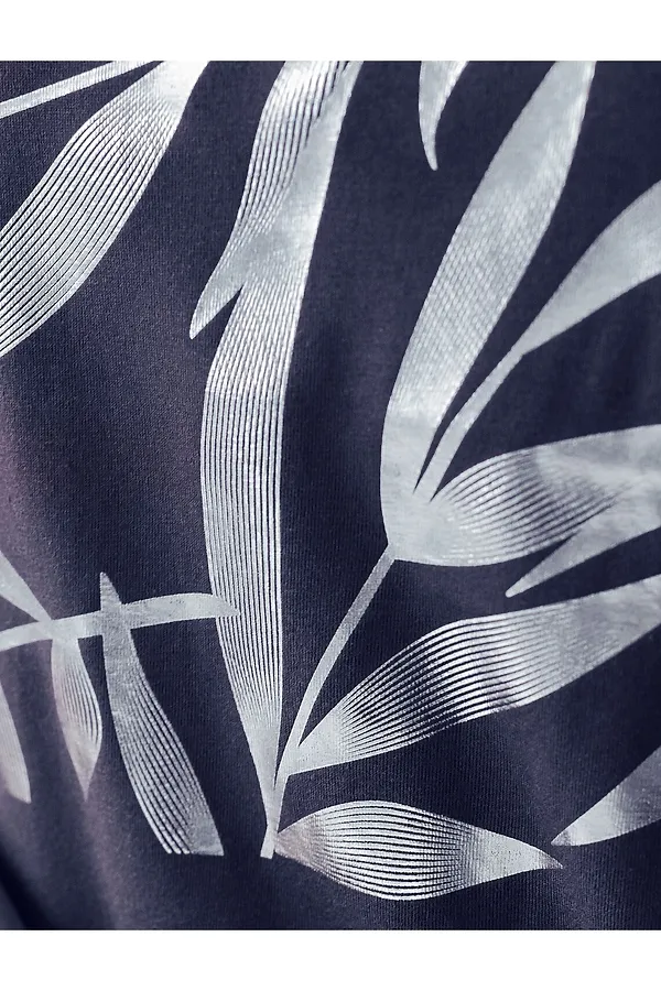 Футболка VILATTE, т.синий_листики - фото 2