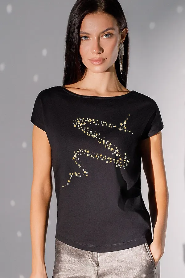 Футболка VILATTE, черный_волна - фото 2