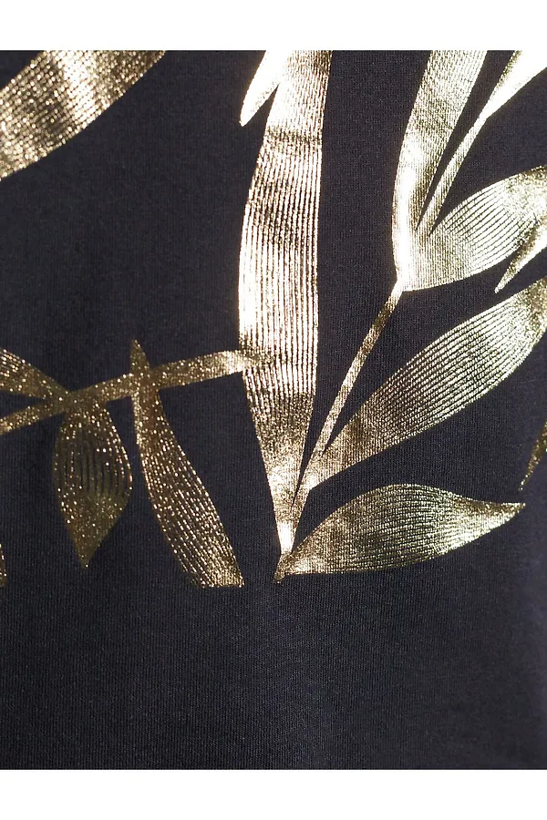Футболка VILATTE, черный_листики - фото 2