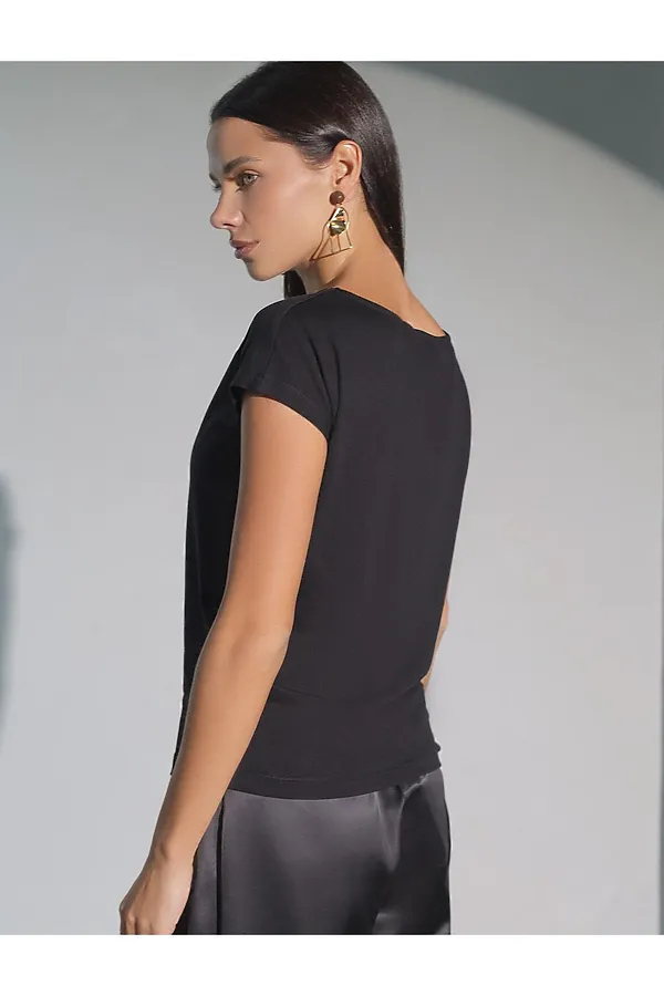 Футболка VILATTE, черный_листики - фото 2